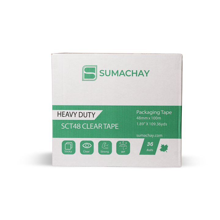 Heavy Duty Clear Packaging Tape – 48mm x 100m, 1.89mil Thick, 3 Inch Core (36 Rolls) Sumachay Packaging